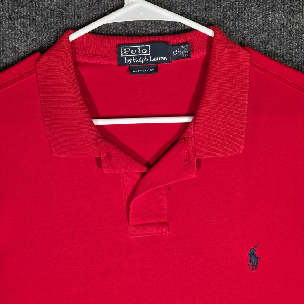 Polo Ralph Lauren Shirt Mens XL Red Custom Fit Short Sleeve Pony Logo Cotton
